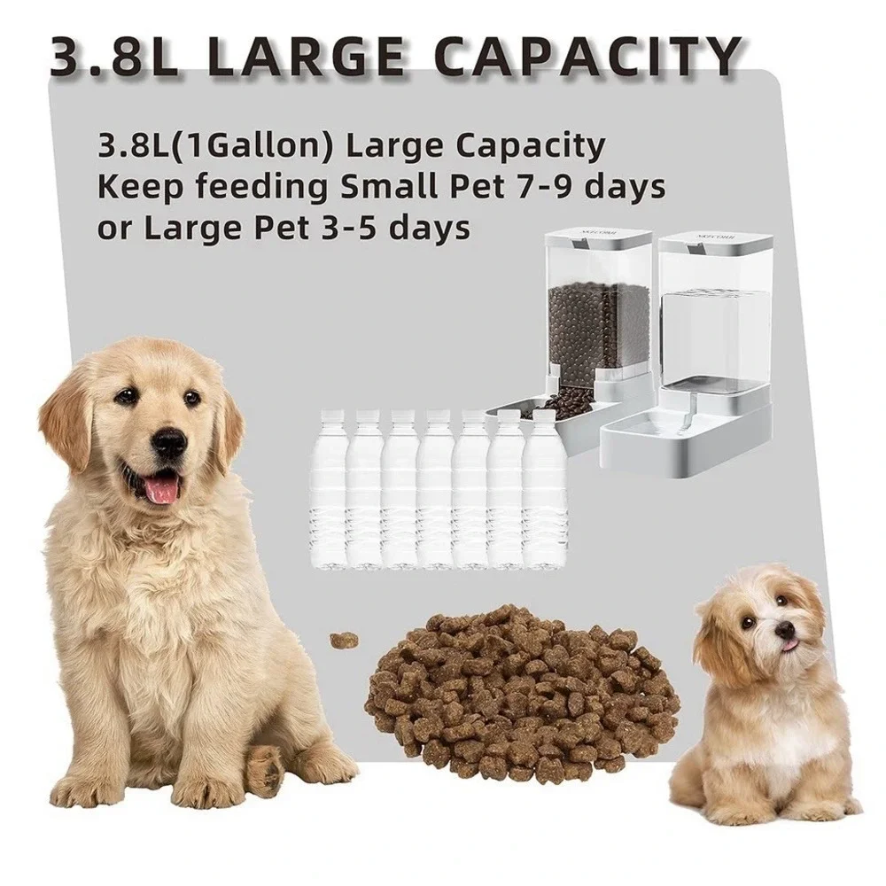 Gravity Pet Feeder and Water Dispenser Set, Automatic For Dog & Cat Feeder‎